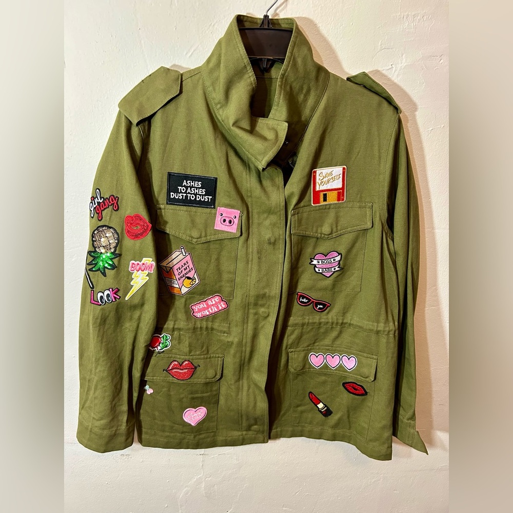 Army Green Military Junk Patch Jacket